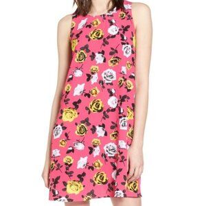 Halogen Pink Floral Shift Dress Size XS Petite